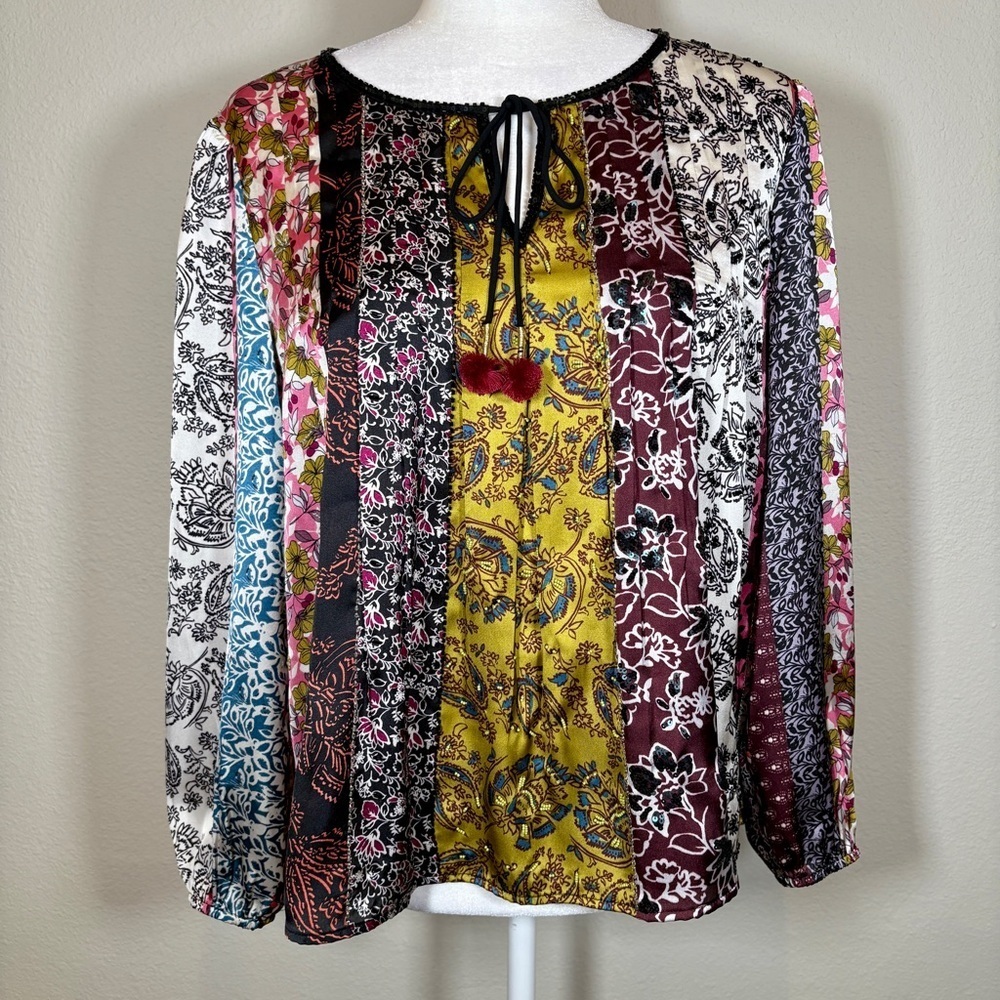 NWT Daniel Rainn Floral Boho Blouse Size Small Petite